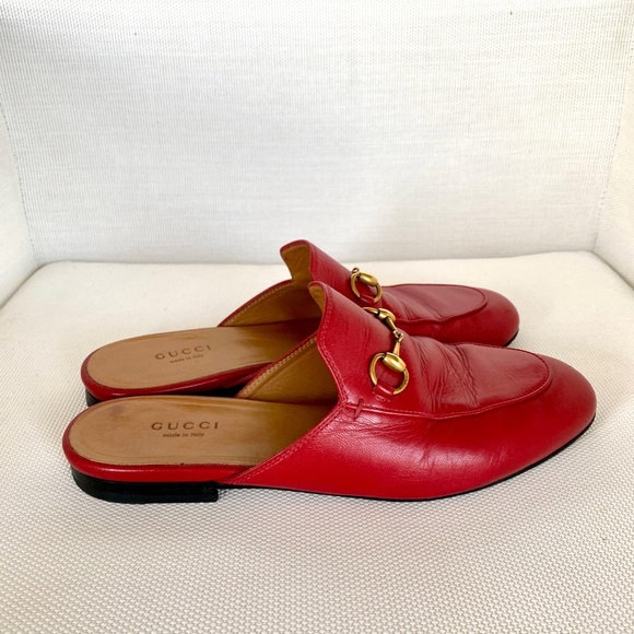 GUCCI Princetown Leather Red Slipper - Picture 2 of 11